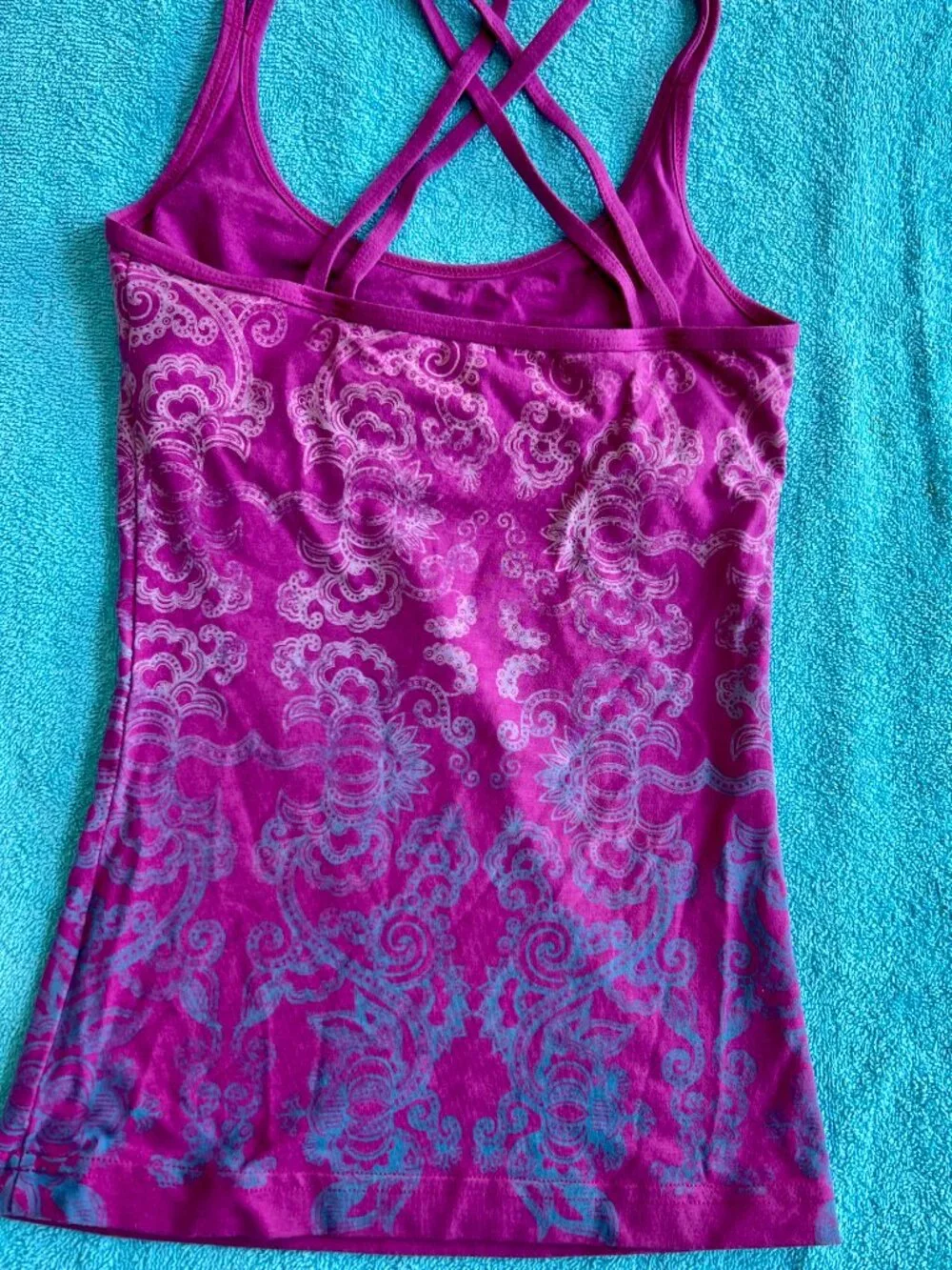 Green Apple Active Tank Top - Pink & Teal Print - Picture 2 of 4